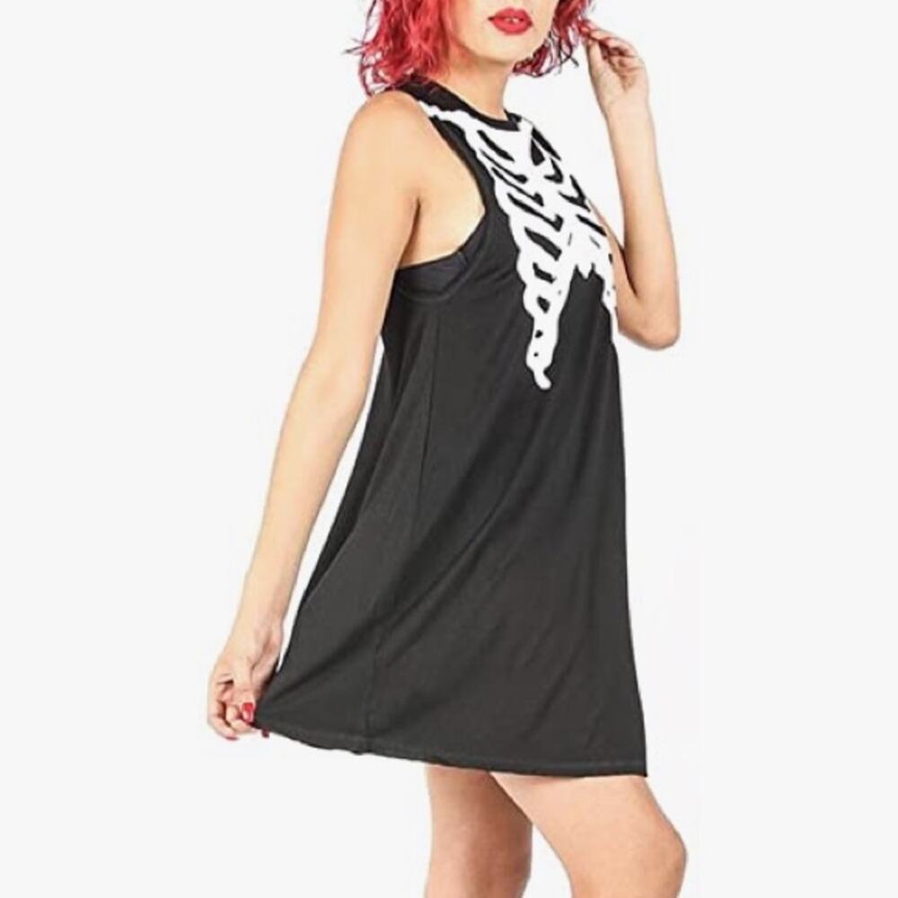 NWT Iron Fist Bone In Trapeze Tank Dress Black Sz Small